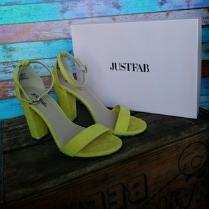 Yellow, Chunky heal dress sandal, sz 8